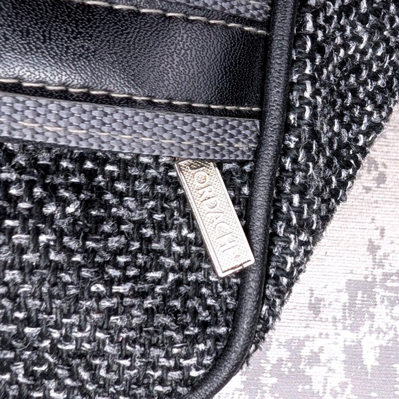 Vintage Jordache Messenger Bag Grey Black Woven Travel Laptop Bag Adjustable - Picture 4 of 16